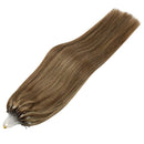 Sunny Micro Loop Hair Extensions Remy Straight Micro Ring Human Hair Extensions Brown and Blonde Highlights,Silky Human Hair Extensions 50G Per Pack 14inch Sunny Hair Store