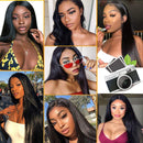 QTHAIR 12A Grade Brazilian Straight Human Hair(8" 10" 10",300g,Natural Black) 100% Unprocessed Brazilian Virgin Hair for Black Women QTHAIR