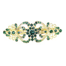 Faship Gorgeous Green Crystal Hearts Floral Hair Barrette Faship