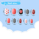 96 Pieces Children False Nails Fake Press on Nails Kit for Girls Stick on Nails (Romantic Love) JANYUN Store