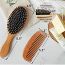 Bristle Hair Brush for Men's and Women's Hair - Boars Hair Brush for Thick Thin Curly Fine Hair - Detangling Brush Set with Wooden Hairbrush Bamboo Comb and Travel Bag Sonvera