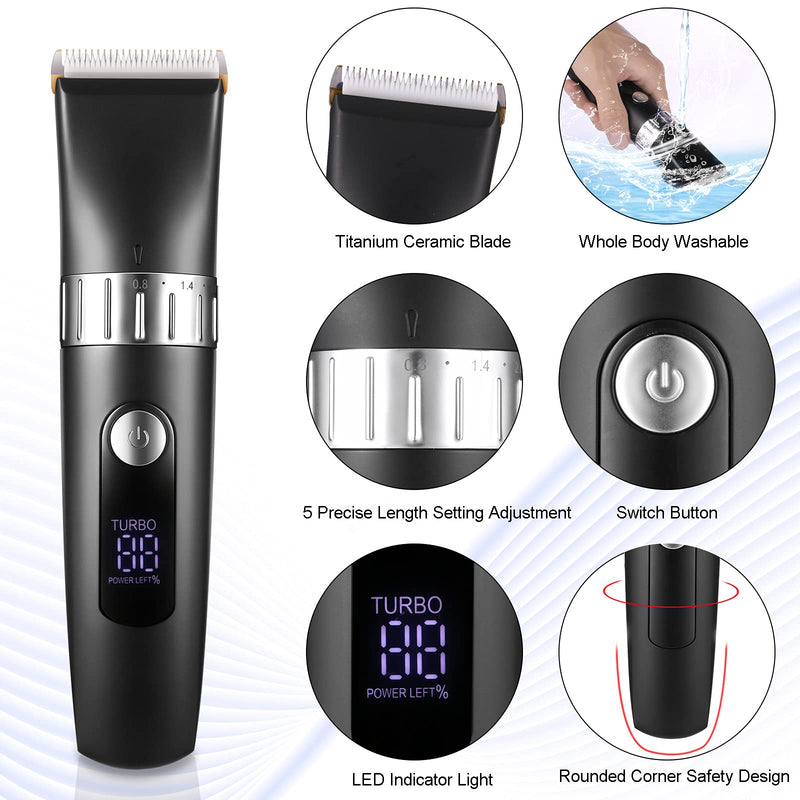Cordless Rechargeable Hair Clipper Trimmer, 19 in 1 Pro Complete Hair Cutting Kit for Men Women Children with 9 Guide Combs, Hair Cape, Scissors, 40 Precision Length Settings, LED Display, Waterproof Himimi