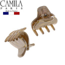 Camila Paris CP2915 French Hair Clip for Women, Small 1 inch Set of 2 Girls Hair Claw Clips Jaw Gray Gold Fashion Durable Styling Hair Accessories for Women, Strong Hold No Slip Grip, Made in France Camila
