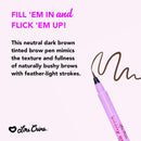 Lime Crime Bushy Brow Precision Pen, Brownie - Neutral Dark Brown Eyebrow Definer and Filler - Adds Texture & Shape - For Full, Natural Brows - Vegan - 0.02 oz… Lime Crime