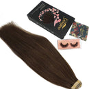 GOO GOO 24 Inch Tape in Hair Extensions Human Hair Chocolate Brown Hair Extensions 20pcs 50g Tape in Hair Extensions Human Hair for Women GOO GOO