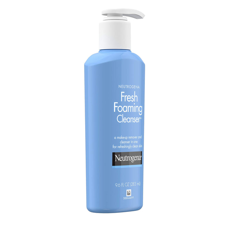 Neutrogena Foaming Facial Cleanser Makeup Remover with Glycerin Oil Soap AlcoholFree Daily Face Wash Removes Dirt Oil Waterproof, NonComedogenic, n.a, fresh, 9.6 Fl O Neutrogena