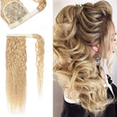 100% Human Hair Ponytail Extensions 18 Inches Wrap Around Human Hair Ponytail With Comb Clip in One Piece Pony Tail Hairpiece Long Corn Wave Curly For Black Women
