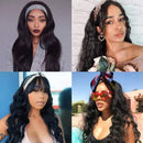 UNice Body Wave Headband Human Hair Wig Glueless None Lace Front Wig Brazilian Virgin Hair Wear and Go Wig for Black Women 150% Density 16inch UNICE Store