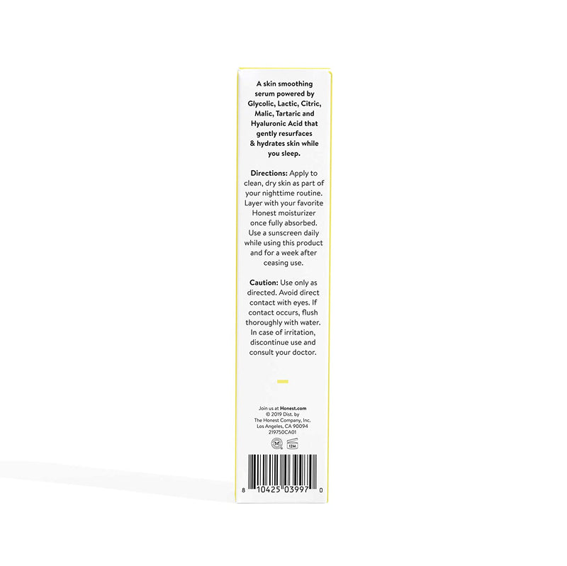 Honest Beauty Beauty Sleep Resurfacing Serum with 5 AHAs + Hyaluronic Acid | VEGAN | Paraben Free, Synthetic Fragrance Free, Dermatologist Tested & Cruelty Free | 1 fl. oz. Honest Beauty Store