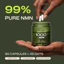 NMN Supplement 1000mg 99% Pure Organic – Cellular Energy & Healthy Aging Support – GMP Certified, Third-Party Tested – 90 Capsules, 45-Day Supply Infinity Warehouse