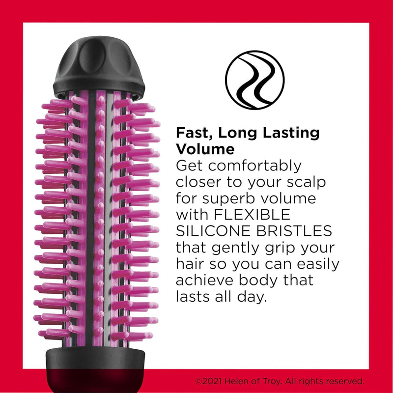 REVLON Silicone Bristle Heated Hair Styling Brush | Fast, Long Lasting Volume for Easy Styling | 1" Barrel for Full Body and Smooth Styles (Black/Pink) Infinity Warehouse