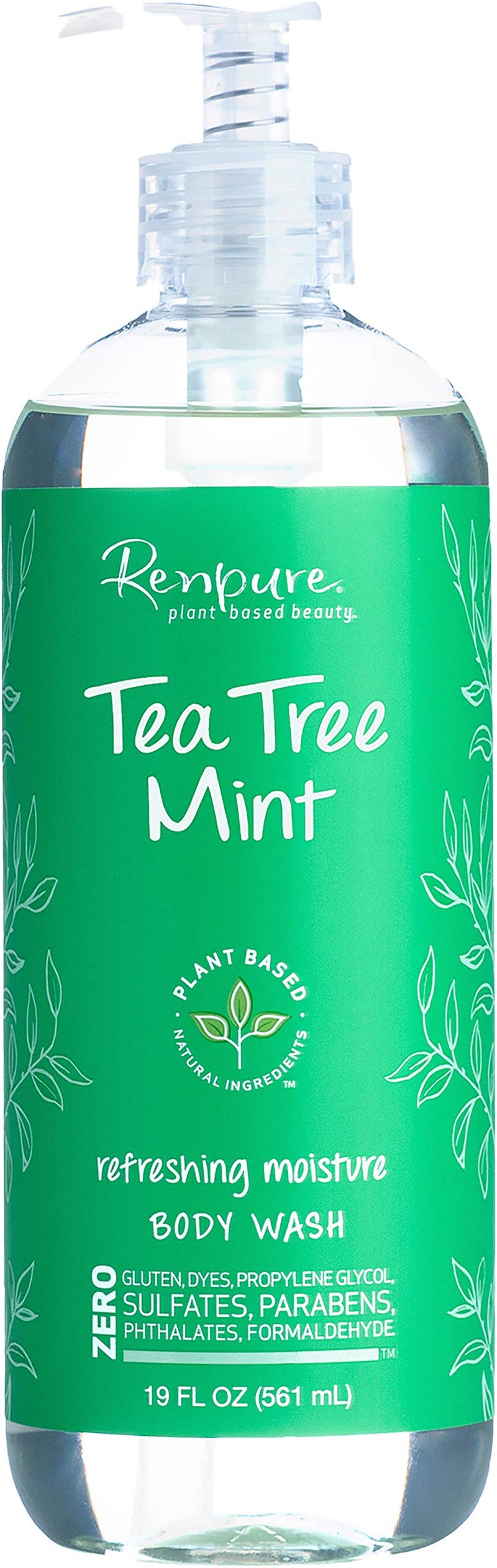Renpure Plant-Based Beauty Tea Tree Mint Refreshing Moisture Body Wash, 19 Fluid Ounces RENPURE