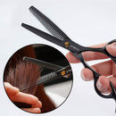 VANELC Hair Cutting Scissors Set 6 Inch, Hair Thinning Scissors, Professional Barber Sharp Hair Scissors and Household Hairdressing Shears Kits Hair Shear Set for Cutting Styling Hair (2pcs, Black) VANELC