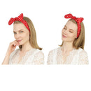 Sea Team Cotton Headband Bows Red with White Polka Dots Double Wide Headwrap Cotton Head Band Sea Team Store