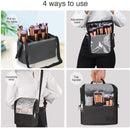 Makeup Brush Case Makeup Brush Holder Travel Makeup Bag for Women Cosmetic Bags Stand-up Brush Cup Professional Makeup Artist Storage Organizer with Shoulder Starp and Adjustable Dividers (Black) TANTO