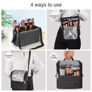 Makeup Brush Case Makeup Brush Holder Travel Makeup Bag for Women Cosmetic Bags Stand-up Brush Cup Professional Makeup Artist Storage Organizer with Shoulder Starp and Adjustable Dividers (Black) TANTO