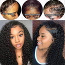 Subella 13x4inch Lace Front Wigs Human Hair Pre Plucked Hairline 150% Density Glueless Brazilian Curly Human Hair Wigs with Baby Hair for Black Women (22inch) Subella