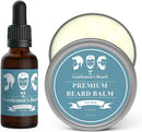Bay Rum Beard Oil & Beard Balm Kit - Leave-in Conditioner & Softener - All Natural - Styles, Strengthens, Thickens & Softens Promoting Healthier Beard & Mustache Growth - Moisturizes Skin The Gentlemen's Beard