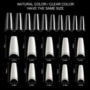 Vcedas Coffin Shaped Nail Tips Clear Upgrade Coffin Nails Half Cover 500PCS Flake Acrylic Nails French Coffin Long for Finger Vcedas