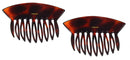 Parcelona French Wide Edge Tortoise Shell Brown Large 4” Celluloid Set of 2 Strong Grip Side Hair Combs for Women and Girls Parcelona Store