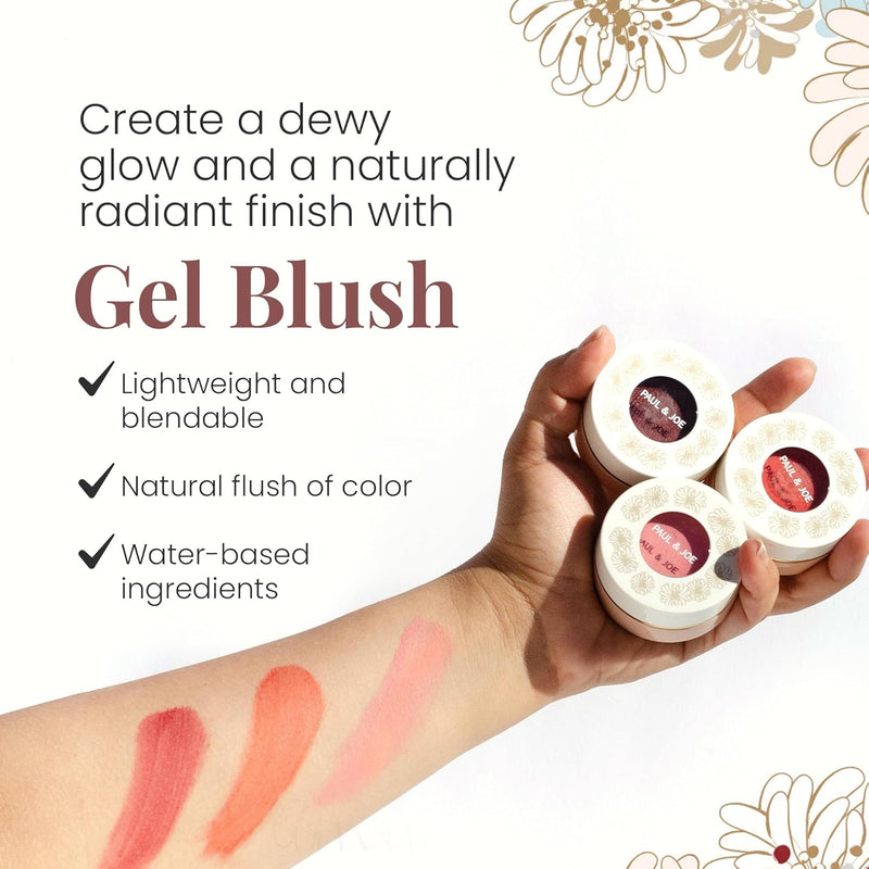 Paul & Joe Gel Blush, Bright and Buildable Blush Makeup, Water-Based Gel Makeup Blush with Hydrating Oils for Dewy, Radiant Finish, Subtle Coral Cheek Tint, 03 Poached Peach, 0.71 oz Infinity Warehouse