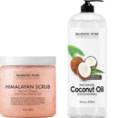 Majestic Pure Himalayan Scrub with Collagen (10 oz) and Fractionated Coconut Oil (16 oz) Bundle MAJESTIC PURE