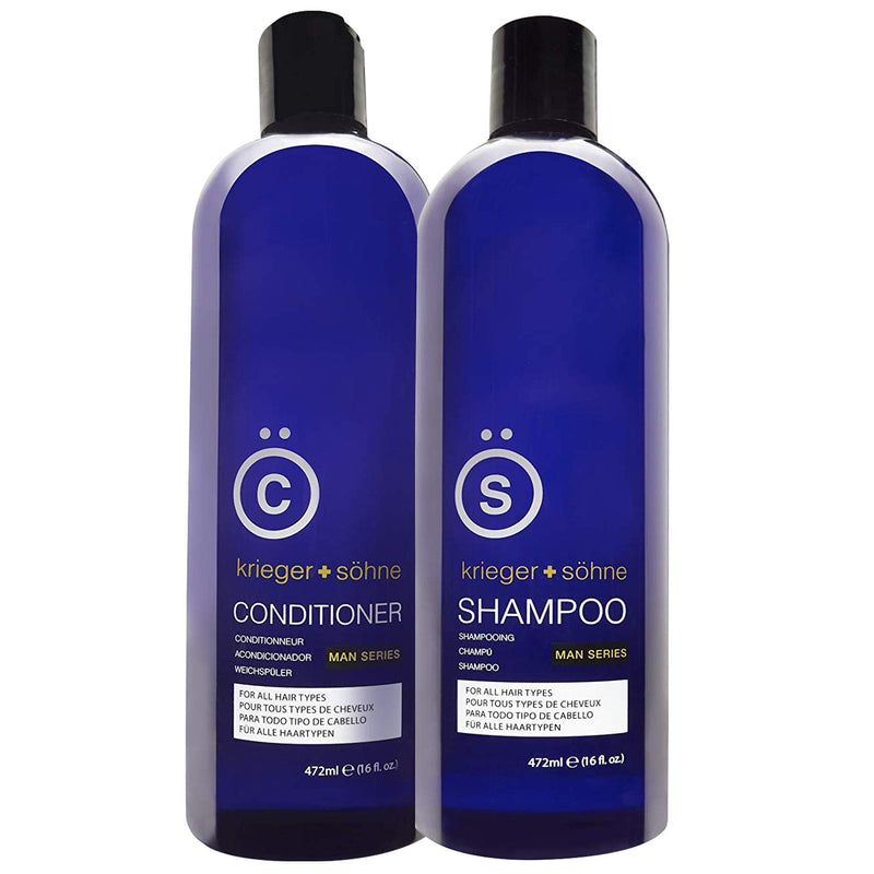 k+s Shampoo and Conditioner Bundle, Man Series, Contains Tea Tree Oil, for All Hair Types, 2x 16oz bottles krieger + söhne Store