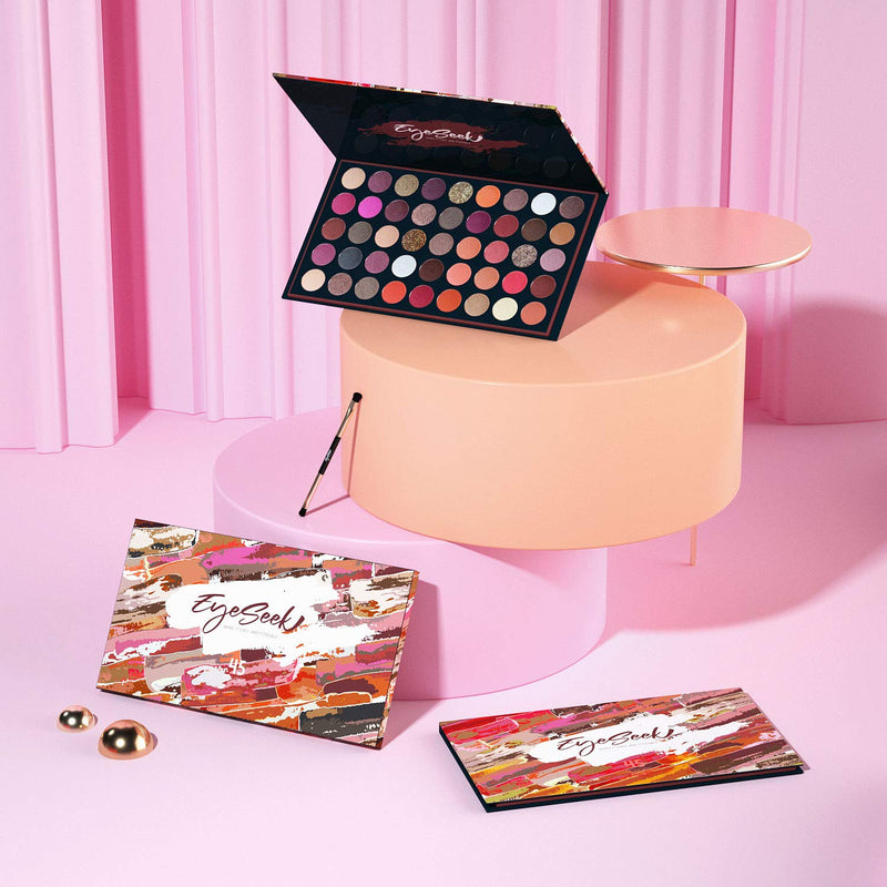 EYESEEK Matte Eyeshadow Palette Neutral with Brushes,Brown and Nude Pink 45 Shades Smokey with Shimmer Glitter Eyeshadow Pallet,High Pigmented Metallic Makeup Palette Long Lasting Waterproof Eye Shadow for Brown eyes
