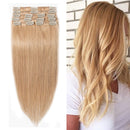 Clip in 100% Remy Human Hair Extensions 8"-24" Full Head 8pcs 18clips Long Soft Silky Straight for Women Fashion Beauty 20"/20 inch 105g