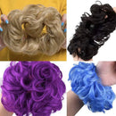 Observe your hair color outdoors! iLUU Wine Red Messy Hairpiece 2pcs/package Scrunchy Scrunchies Elastic Chignon Bun Hairpieces Updo Donut Wavy Synthetic Wig Hair Extensions Hair Bun iLUU