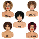 MISSJAY Curly Wigs for Black Women, Brazilian Human Hair Wigs Water Wave None Lace Front Wigs Short Curly Bob Wigs Human Hair(8 Inch, 1B) MISSJAY