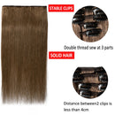 16 Inch Long Clip in Hair Extensions 100% Human Hair 65g Thin 8 Pcs 18 Clips Standard Weft Straight Clip on Human Hairpieces for Women Beauty