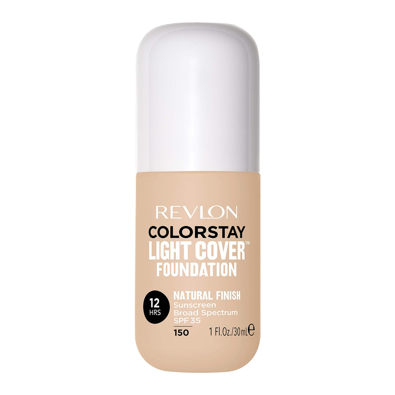 Revlon ColorStay Light Cover Liquid Foundation, Hydrating Longwear Weightless Makeup with SPF 35, Light-Medium Coverage for Blemish, Dark Spots & Uneven Skin Texture, 150 Buff, 1 fl. Oz REVLON