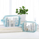 GAGAKU Clear Toiletry Bag Transparent Makeup Bags Set Waterproof Wash Bag 2pcs - Light Blue GAGAKU
