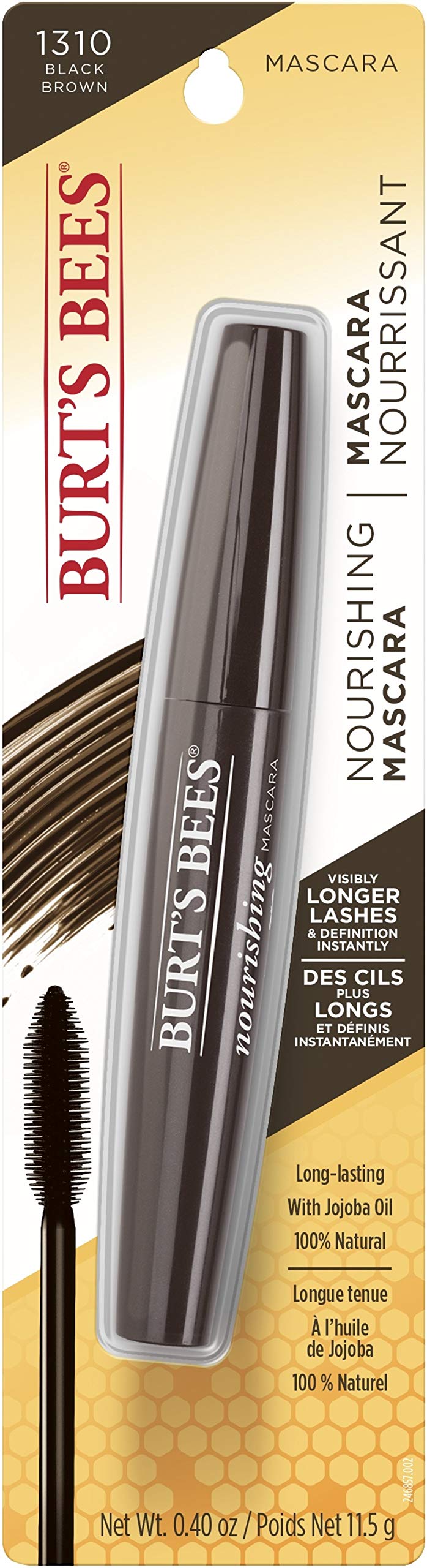 Burts Bees 100% Natural Nourishing Mascara, Black Brown - 0.4 Ounce (Pack of 2) Burt's Bees