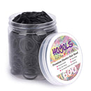 3/4” Inches Black Hair Rubber Bands for Hair Ties Small Elastics Bands Large Hair Braiding Ponytail Holders for Baby Toddler Girls Infants Kids Thick Hair Mini Black Rubber bands No Damage for Crafts Office 600pcs (M) by HOYOLS HOYOLS Store