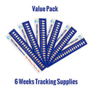 6 Pack Professional 3D Teeth Shade Guide with Whitening Daily Progress Log by Accu White (6 Pack, 6 Week Supplies) Accu White