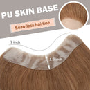 Hairro Men's Hairline Toupee 100% Brazilian Human Hair Frontal Wiglet Hairpieces 6 Inch V-Shape Forhead Hair Topper with Seamless PU Weft Skin Base Man Hair Replacement Unit System