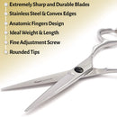 Hair Scissors 6 Inch with Extremely Sharp Blades, Professional Hair Cutting Scissors, Durable, Smooth Motion & Fine Cut, Barber Scissors with Sheath, Cleaning Leather, Key & Rings Fagaci Store