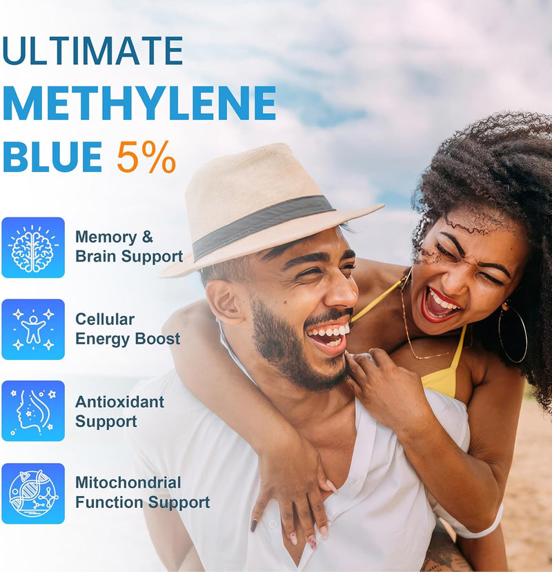 Methylene Blue Pharmaceutical Grade 4.06 fl oz (120 mL), 99% Purity Supplement for Humans, Formaldehyde-Free, Alcohol-Free, Glass Bottle Infinity Warehouse