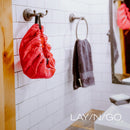 Lay-n-Go Cosmo Drawstring Makeup Organizer Cosmetic & Toiletry Bag for Travel, and Daily Use with a Durable Patented Design, 20 inch, Evergeen Lay-n-Go