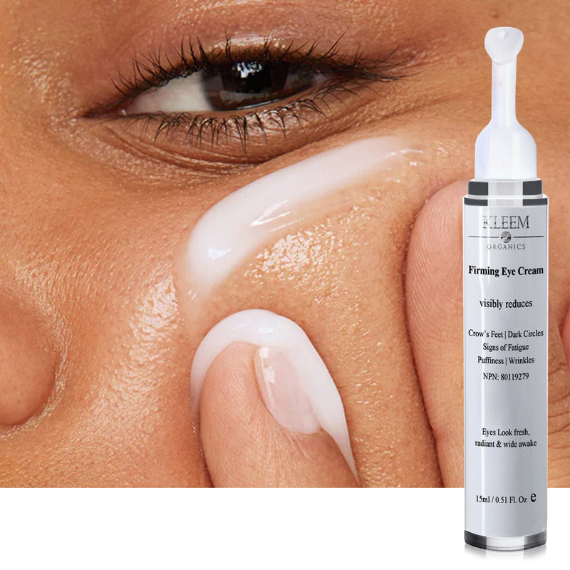 Anti Aging Eye Cream for Dark Circles and Puffiness that Reduces Eye Bags, Crow's Feet, Fine Lines, and Sagginess in JUST 6 WEEKS. The Most Effective Under Eye Cream for Wrinkles (0.51 fl.oz) Kleem Organics