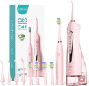 Water Flosser, Water Dental Flosser with Electric Toothbrush: COSLUS 300ML Water Portable Pick Cordless Flossers for Teeth Cleaning and Electric Tooth Brush for Adults IPX7 Waterproof Combo Pink - Infinity Warehouse