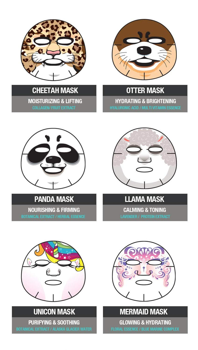 Epielle Assorted Character Masks, Korean Beauty Facial Skincare Masks (12pk) Epielle Store