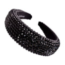 SP SOPHIA COLLECTION Women's Sparkling Crystal Padded Rhinestone Wide Bejeweled Hair Headband Party Hairband Hair Accessories in Black SP Sophia Collection Store