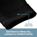 ZenToes Moisturizing Gloves with Gel Lining - Dry Hands Treatment - 1 Pair Hydrating Cracked Hand Healing Gloves - Repair Rough, Chapped Skin Overnight (Cotton Black) ZenToes