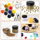 2oz Plastic Jars Round Cosmetic Containers with Lids | 20 Gram Clear Small Sample Containers (Set of 48) for Cream, Body Butter, Eye Shadow, Rhinestone, Lip Scrub, Travel - Free Labels & Spatulas AMORIX