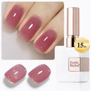 Double Rhythm 0.5 Oz Gel Nail Polish Neutral Natural Same Color Same Bottle Translucent Light Milky Pastel 15ML Manicure French Design Art DIY at Home (Pearl Green-B1146) Infinity Warehouse