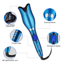 MIUOPUR Automatic Hair Curling Iron with Ceramic Ionic Barrel, Smart Anti-Stuck, Auto Rotating Hair Curling Wand with Temperature Display and Timer, Professional Hair Curler Styling Tool - Blue. MIUOPUR