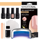 Sensationail Gel Manicure Starter Kit – Peel Off Formula, Nude Mood – Gel Nail Polish Kit with Peel Off Removal, No Acetone Needed – Color Lasts up to 2 Weeks – Removes in Seconds, Beige, 20 Piece Set Sensationail
